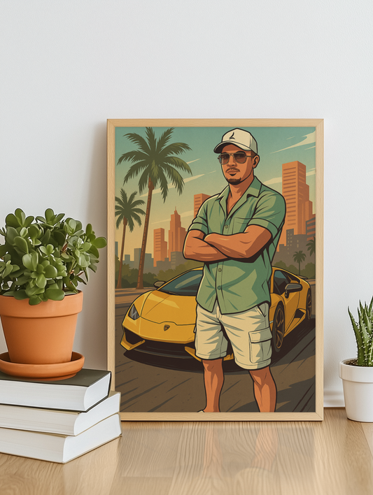 Vice city Style Personalisiertes Porträt