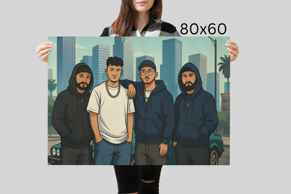 Vice city Style Personalisiertes Porträt